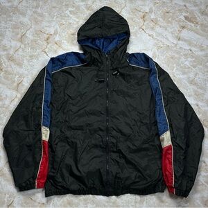 Vintage 90s Pro Spirit Windbreaker Jacket Men’s Size XL Color Block Black Zip Up